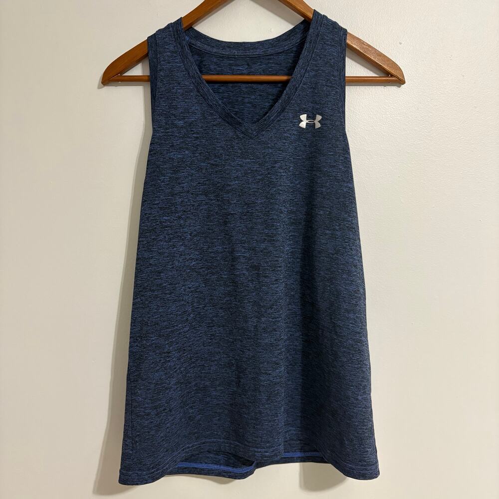 Under Amour Women's Medium Blue Racerback Long Tank Top Athletic Summer Spring